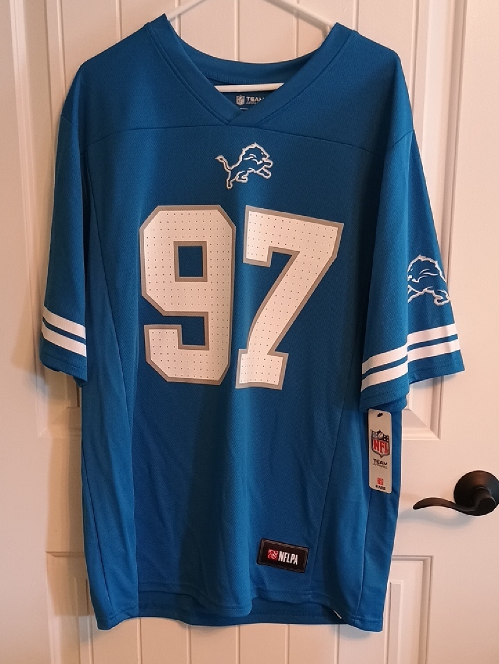 Brand New Men's NFL Detroit Lions Jersey, Size Large "Hutchinson" #97